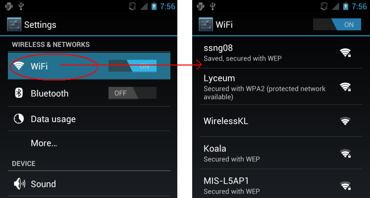 How to check wifi Ghz on android